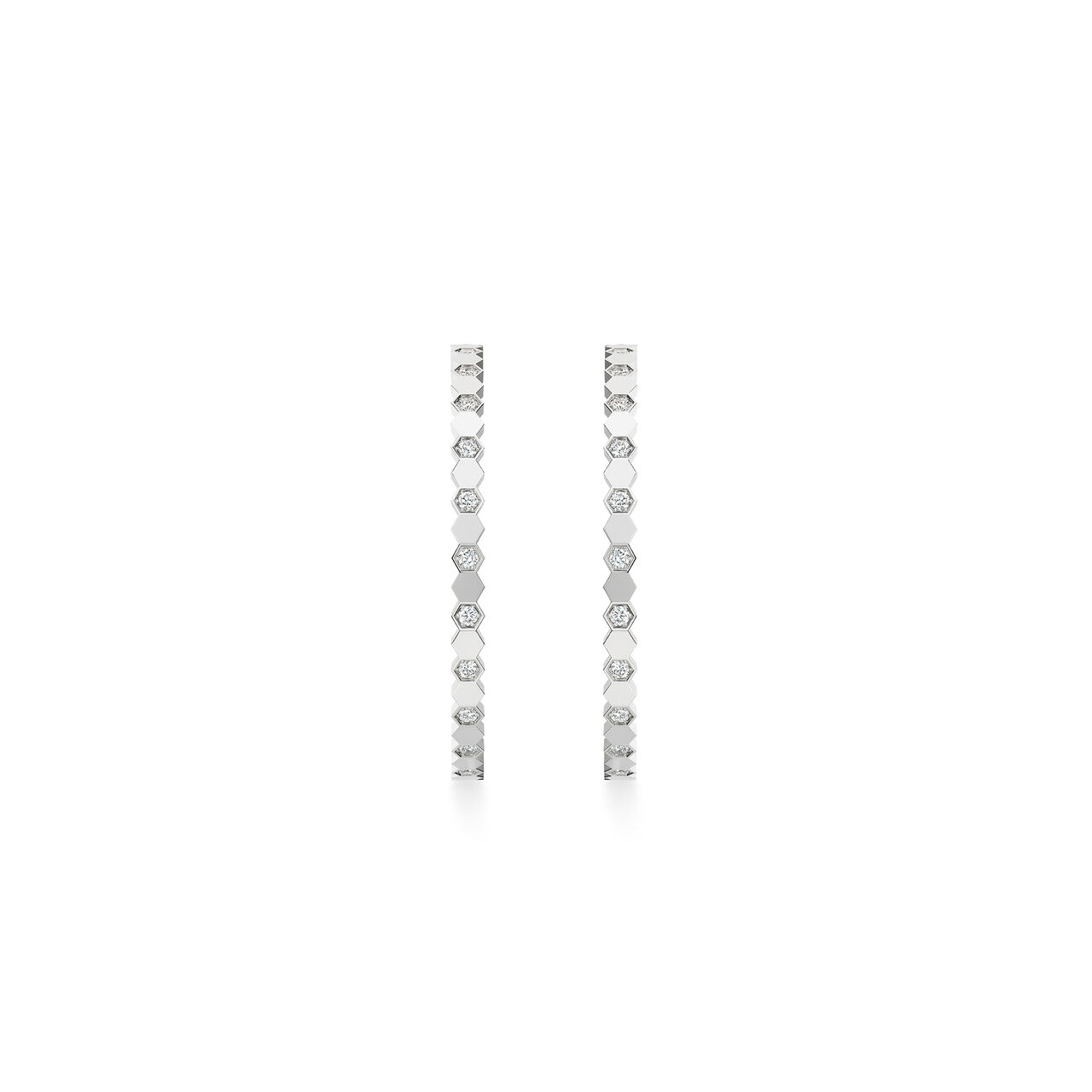 Chaumet Bee My Love Large White Gold and Diamond Hoop Earrings image number 0